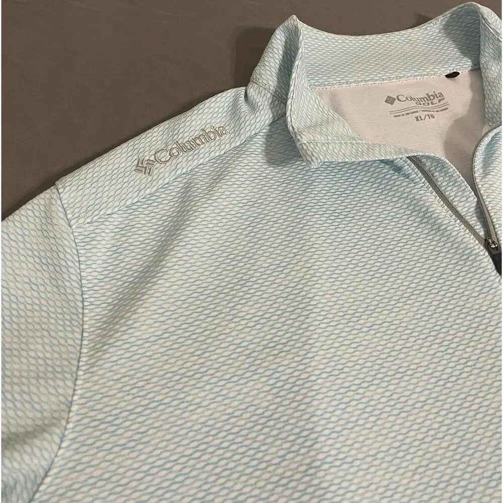 Columbia Men’s 1/4 Zip Pullover XL Light Blue Kentucky Derby Excellent